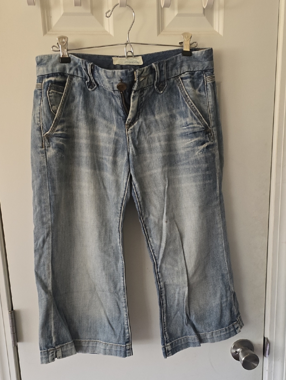 Maurices Light Blue Wide Leg Capris- Size 3/4